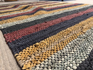 Vloerkleed, meerkleurig leer